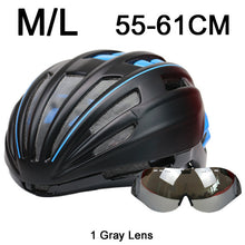 280g Goggles Cycling Helmet Insect Net Road Mountain MTB Bike Bicycle Helmet With Lens 28 Air Vent Helmet Bike Casco Ciclismo