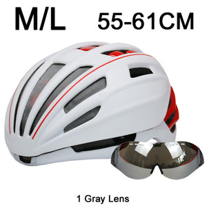 280g Goggles Cycling Helmet Insect Net Road Mountain MTB Bike Bicycle Helmet With Lens 28 Air Vent Helmet Bike Casco Ciclismo