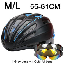 280g Goggles Cycling Helmet Insect Net Road Mountain MTB Bike Bicycle Helmet With Lens 28 Air Vent Helmet Bike Casco Ciclismo
