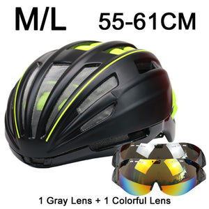 280g Goggles Cycling Helmet Insect Net Road Mountain MTB Bike Bicycle Helmet With Lens 28 Air Vent Helmet Bike Casco Ciclismo