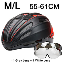 280g Goggles Cycling Helmet Insect Net Road Mountain MTB Bike Bicycle Helmet With Lens 28 Air Vent Helmet Bike Casco Ciclismo