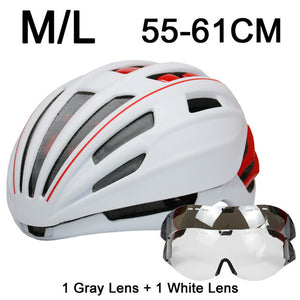 280g Goggles Cycling Helmet Insect Net Road Mountain MTB Bike Bicycle Helmet With Lens 28 Air Vent Helmet Bike Casco Ciclismo