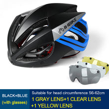 INBIKE Cycling Helmet Bicycle Helmet Magnetic Goggles Mountain Road Bike Helmets Sunglasses Cycling Glasses 3 Lens Bike Helmet