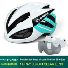 INBIKE Cycling Helmet Bicycle Helmet Magnetic Goggles Mountain Road Bike Helmets Sunglasses Cycling Glasses 3 Lens Bike Helmet