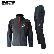 EEDA Windproof Breathable Long Sleeve Jersey+Pants Bike Clothing Set Winter Fleece Thermal Wind Coat  Bicycle Cycling Jacket Set