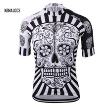 White skull sublimation printing cycling jersey wear/best 2017 pro polyester cycling clothing/summer men quick dry bicycle wear