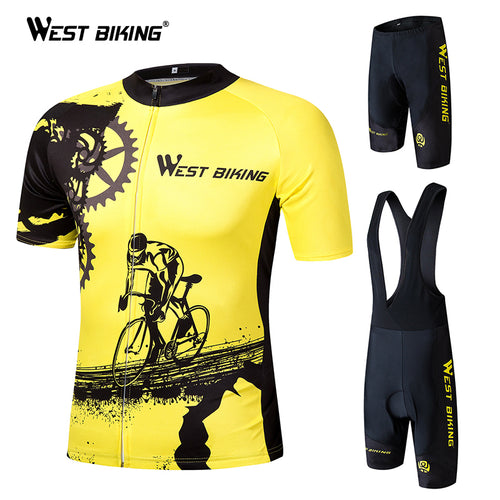 WEST BIKING 2018 Pro Summer Cycling Jersey Set Mountain Bike Clothing MTB Bicycle Clothes Wear Ropa Ciclismo Men Cycling Sets