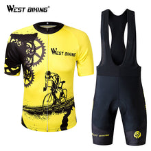 WEST BIKING Summer Men Cycling Clothing Breathable Mountian MTB Bike Bicycle Clothes Ropa Ciclismo Quick-Dry Cycling Jersey Sets