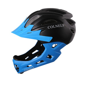 Children safety full face  Bike helmet MTB cycling helmet  kids visor Detachable fullface helmet COLNELS bicycle helmet 52-56cm