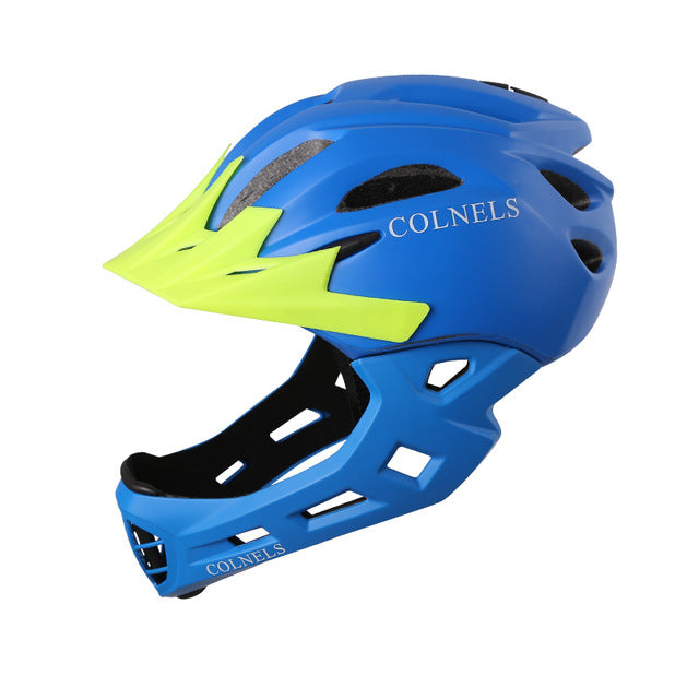 Children safety full face  Bike helmet MTB cycling helmet  kids visor Detachable fullface helmet COLNELS bicycle helmet 52-56cm