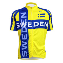 2018 ropa SportsWear Sweden Flag Pattern Men Sleeve Bike Jerseys Polyester Breathable Yellow Cycling Apparel jersey